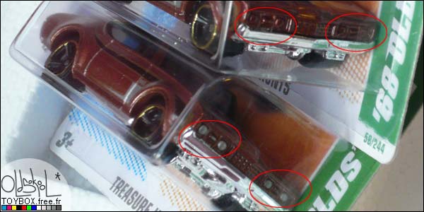 Comparaison de la variation de la Hot Wheels Treasure Hunt '68 Olds 442