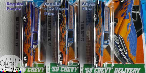 Comparaison de la variation de la Hot Wheels Treasure Hunt '59 Chevy